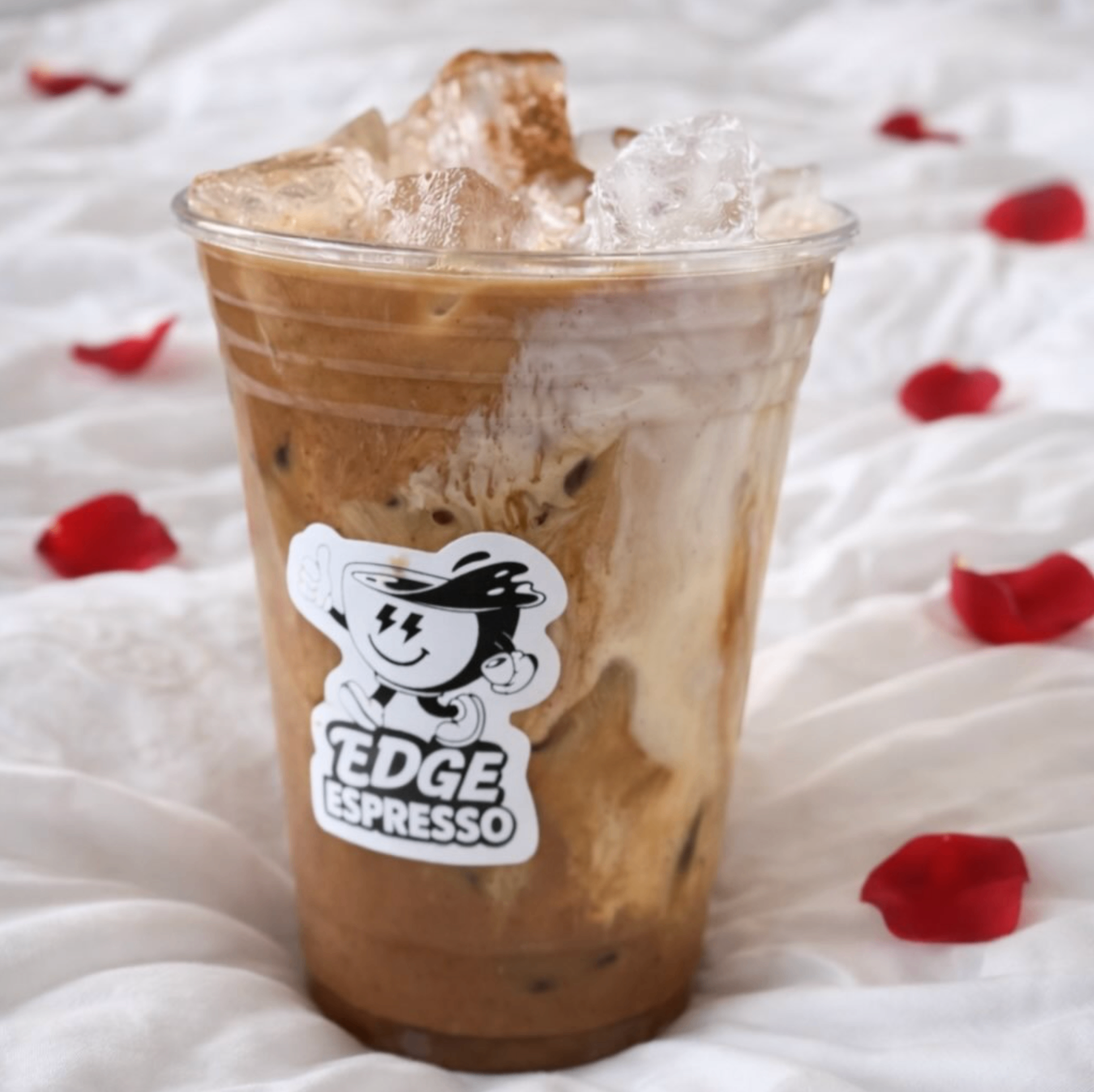Latte with rosetta art